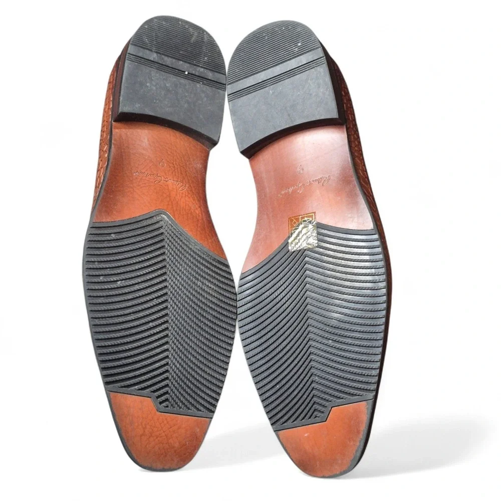 Robert Graham Men's US 9 Croc Embossed Skull Bit Loafers Brown Dress‎ Shoes